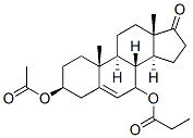 Androst-5-en-17-one, 3-(acetyloxy)-7-(1-oxopropoxy)-, (3beta)- (9CI) 结构式