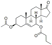 Androst-5-en-17-one, 3-(acetyloxy)-7-(1-oxobutoxy)-, (3beta)- (9CI) 结构式