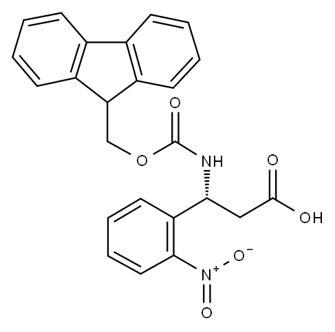 FMOC-(R)-3-氨基-3-(2-硝基苯基)-丙酸 结构式