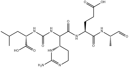 (2S)-2-[(4S)-2-氨基-1,4,5,6-四羟基4-嘧啶基]-N-[[[(1S)-1-羰基-3-甲基丁基]氨基]羰基]甘氨酰-N1-[(1S)-1-甲基-2-氧乙基-L-谷氨酸甲酰胺 结构式