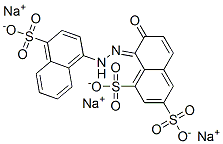 trisodium (8E)-7-oxo-8-[(4-sulfonatonaphthalen-1-yl)hydrazinylidene]naphthalene-1,3-disulfonate 结构式