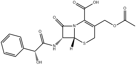 6R-[6ALPHA,7BETA(R*)]]-3-(ACETOXYMETHYL)-7-(HYDROXYPHENYLACETAMIDO)-8-OXO-5-THIA-1-AZABICYCLO[4.2.0]OCT-2-ENE-2-CARBOXYLIC ACID 结构式