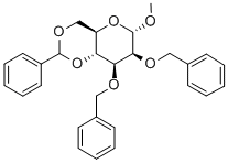 甲基 2,3-二-O-(苯基甲基)-4,6-O-(苯基亚甲基)-ALPHA-D-吡喃甘露糖苷 结构式