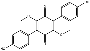 2,5-Bis(4-hydroxyphenyl)-3,6-dimethoxy-1,4-benzoquinone 结构式