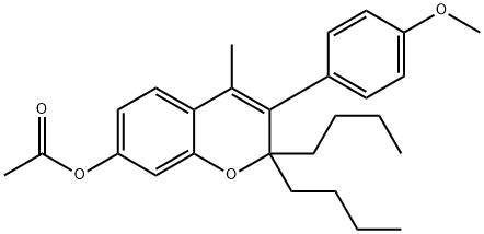 [2,2-dibutyl-3-(4-methoxyphenyl)-4-methyl-chromen-7-yl] acetate 结构式