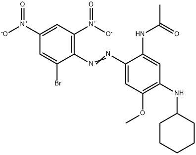 N-[2-[(2-Bromo-4,6-dinitrophenyl)azo]-5-(cyclohexylamino)-4-methoxyphenyl]acetamide 结构式