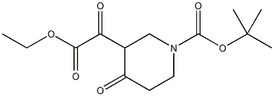 3-乙氧草酰基-4-氧代哌啶-1-羧酸叔丁酯 结构式