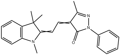 4-[(1,3-二氢-1,3,3-三甲基-2H-吲哚-2-亚基)亚乙基]-2,4-二氢-5-甲基-2-苯基-3H-吡唑-3-酮	 结构式