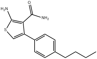 2-AMINO-4-(4-BUTYLPHENYL)THIOPHENE-3-CARBOXAMIDE 结构式