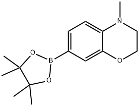 4-甲基-7-(4,4,5,5-四甲基-1,3,2-二氧硼烷-2-基)-3,4-二氢-2H-1,4-苯并恶嗪 结构式