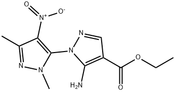 ETHYL 5-AMINO-1-(1,3-DIMETHYL-4-NITROPYRAZOL-5-YL)PYRAZOLE-4-CARBOXYLATE 结构式