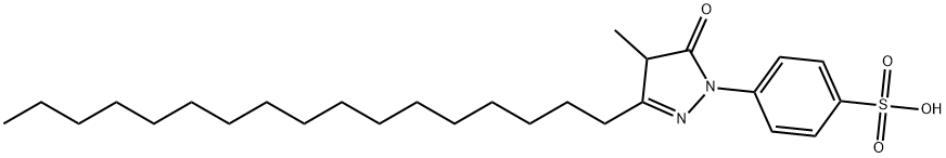 4-(3-heptadecyl-4,5-dihydro-4-methyl-5-oxo-1H-pyrazol-1-yl)benzenesulphonic acid  结构式