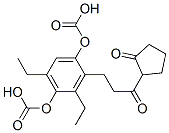 diethyl 2-[3-oxo-3-(2-oxocyclopentyl)propyl]-p-phenylene dicarbonate 结构式