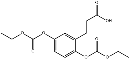 3-[2,5-bis(ethoxycarbonyloxy)phenyl]propanoic acid 结构式