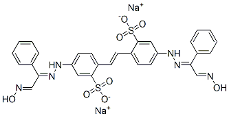 disodium 4,4'-bis[[2-(hydroxyimino)-1-phenylethylidene]hydrazino]stilbene-2,2'-disulphonate 结构式