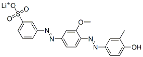 lithium 3-[[4-[(4-hydroxy-3-methylphenyl)azo]-3-methoxyphenyl]azo]benzenesulphonate 结构式