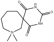 8,8-Dimethyl-2,4-diaza-8-silaspiro[5.6]dodecane-1,3,5-trione 结构式