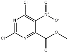 甲基 2,6-二氯-5-硝基嘧啶-4-羧酸酯 结构式