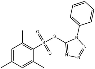 1-phenyl-5-(2,4,6-trimethylphenyl)sulfonylsulfanyl-tetrazole 结构式