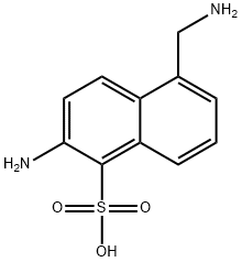 2-氨基-5-(氨基甲基)-1-萘磺酸 结构式