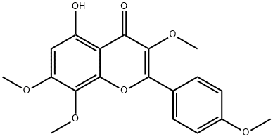 5-Hydroxy-2-(4-methoxyphenyl)-3,7,8-trimethoxy-4H-1-benzopyran-4-one 结构式