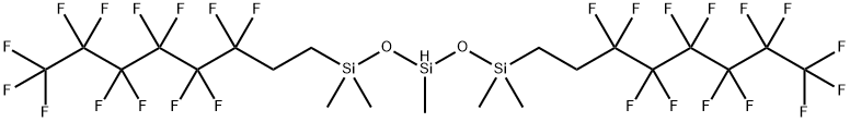 双((十三氟-1,1,2,2 - 四氢辛基)二甲基硅氧烷基)甲基硅烷 结构式