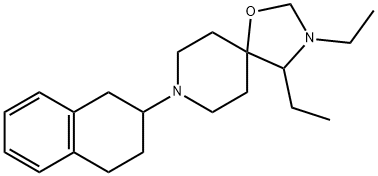 3',4'-Diethyl-1-(1,2,3,4-tetrahydronaphthalen-2-yl)spiro[piperidine-4,5'-oxazolidine] 结构式