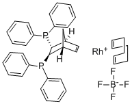 (2R,3R)-(-)-2,3-双(二苯基膦基)双环[2.2.1]庚-5-烯(1,5-环辛二烯)铑(I)四氟硼酸盐 结构式