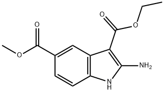 2-氨基-1H-吲哚-3,5-二羧酸 3-乙酯 5-甲酯 结构式