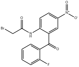 2-溴-N-(2-(2-氟苯甲酰基)-4-硝基苯基)乙酰胺 结构式