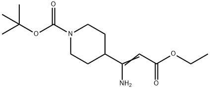 (E)-tert-butyl 4-(1-amino-3-ethoxy-3-oxoprop-1-enyl)piperidine-1-carboxylate 结构式