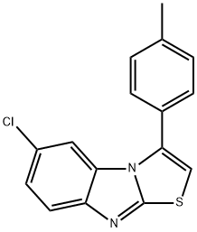 6-CHLORO-2-(4-METHYLPHENYL)IMIDAZO[2,1-B]BENZOTHIAZOLE 结构式