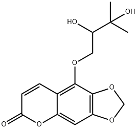 5-[(2,3-Dihydroxy-3-methylbutyl)oxy]-8H-1,3-dioxolo[4,5-h][1]benzopyran-8-one 结构式