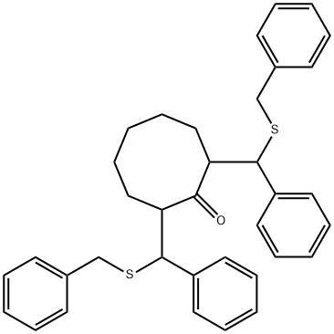 2,8-Bis((alpha-benzylthio)benzyl)cyclooctanone 结构式