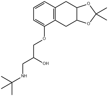 1-(tert-butylamino)-3-[(3a,4,9,9a-tetrahydro-2,2-dimethylnaphtho[2,3-d]-1,3-dioxol-5-yl)oxy]propan-2-ol 结构式