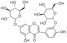 藤黄菌素-3',7-二-O-葡糖苷 结构式