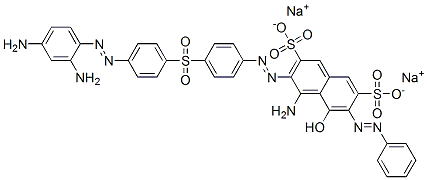 disodium 4-amino-3-[[4-[[4-[(2,4-diaminophenyl)azo]phenyl]sulphonyl]phenyl]azo]-5-hydroxy-6-(phenylazo)naphthalene-2,7-disulphonate 结构式