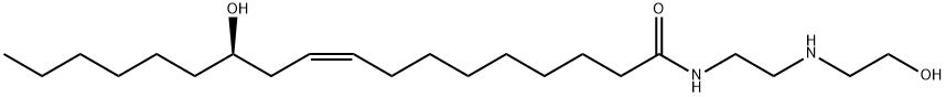 (9Z,12R)-12-Hydroxy-N-[2-[(2-hydroxyethyl)amino]ethyl]-9-octadecenamide 结构式