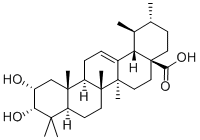 (2alpha,3alpha)-2,3-二羟基乌苏-12-烯-28-酸 结构式