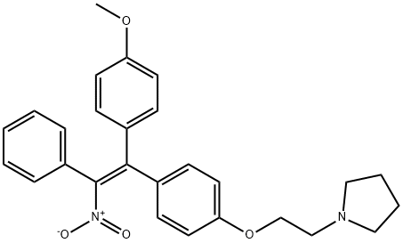 1-[2-[4-[(Z)-1-(4-Methoxyphenyl)-2-nitro-2-phenylethenyl]phenoxy]ethyl]pyrrolidine 结构式