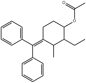 4-(Diphenylmethylene)-2-ethyl-3-methylcyclohexanol acetate 结构式