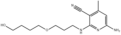 6-氨基-2-[[3-(4-羟丁氧基)丙基]氨基]-4-甲基-3-吡啶腈 结构式