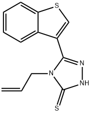 4-烯丙基-5-(1-苯并噻吩-3-基)-4H-1,2,4-三唑-3-硫醇 结构式