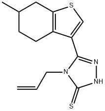 4-烯丙基-5-(6-甲基-4,5,6,7-四氢-1-苯并噻吩-3-基)-4H-1,2,4-三唑-3-硫醇 结构式