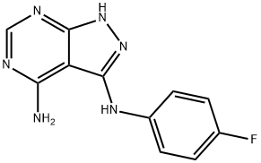 N3-(4-氟苯基)-1H-吡唑并[3,4-D]嘧啶-3,4-二胺 结构式