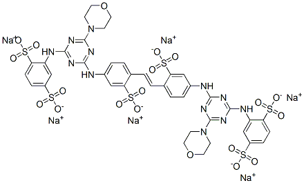2,2'-[1,2-乙烯二基二[(3-磺-4,1-亚苯基)亚氨基-6-(4-吗啉基)-1,3,5-三嗪-4,2-基亚胺基]二对苯二磺酸六钠盐 结构式