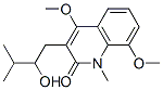 2 (1H)-Quinolinone, 3-(2-hydroxy-3-methylbutyl)-4,8-dimethoxy-1-methyl - 结构式