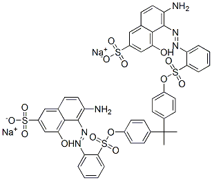 disodium 5,5'-[(1-methylethylidene)bis(4,1-phenyleneoxysulphonyl-2,1-phenyleneazo)]bis[6-amino-4-hydroxynaphthalene-2-sulphonate] 结构式