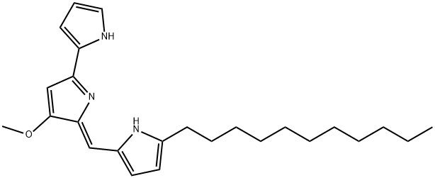 2-[(Z)-[3-甲氧基-5-(1H-吡咯-2-基)-2H-吡咯-2-亚基]甲基]-5-十一烷基-1H-吡咯 结构式