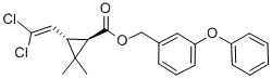 (3-phenoxyphenyl)methyl 3-(2,2-dichloroethenyl)-2,2-dimethyl-cycloprop ane-1-carboxylate 结构式